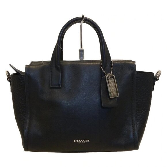 Auth COACH Bleecker Leather Mini Riley Carryall 27923 Black Leather - Handbag - Picture 1 of 9